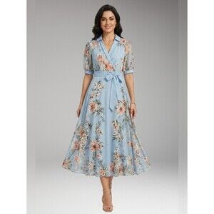 Made With Love Chic Floral Maxi Dress in Light Blue